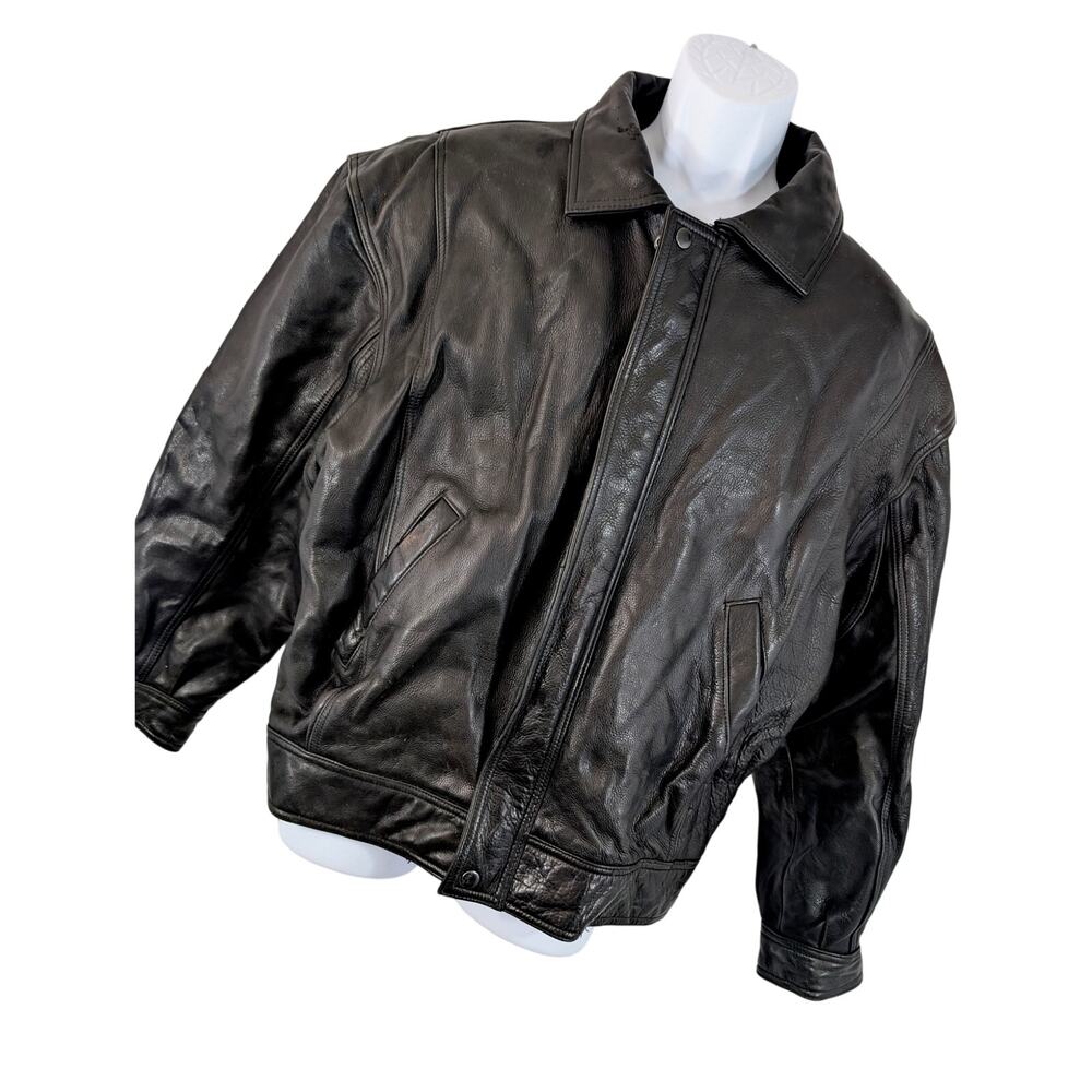 ANDREW MARC! STUNNING BLACK GENUINE LEATHER BIKER INSPIRED JACKET, COAT! SZ L